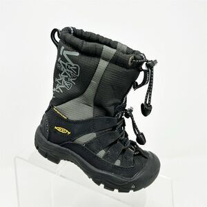 Keen Kids Boys Black Winter Snow Boots Size 9 Waterproof Insulated Lace Up